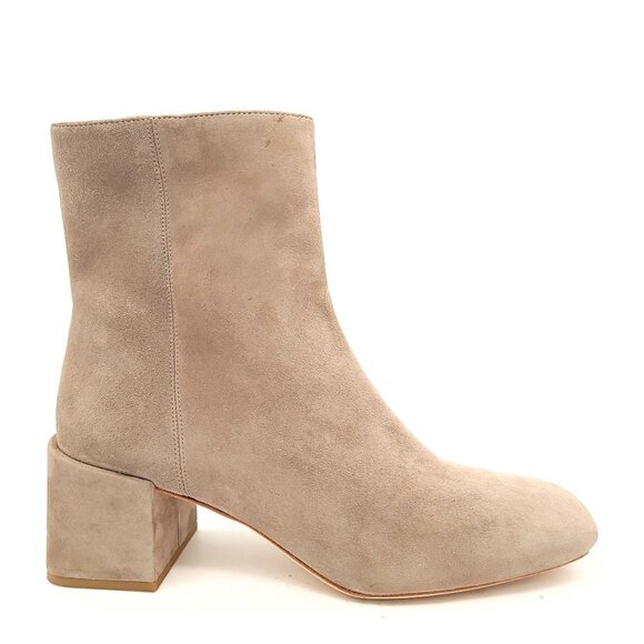 NEW Vince Kaye Ankle Boots Womens 10 Beige Suede Neutral Modern Chic Designer - Picture 1 of 10